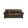 Divano trasformabile in cotone color talpa 3/4 posti, materasso 6 cm